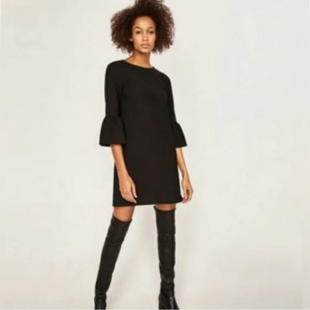 Zara Basic Collection Bell Sleeve Shift Mini Dres… - image 1